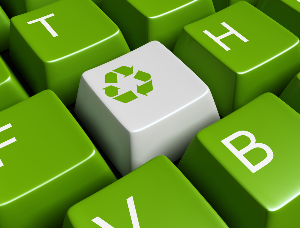 Klawiatura z logo recyklingu