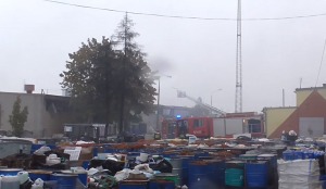 Pożar w zakładzie gospodarowania odpadami w Kutnie