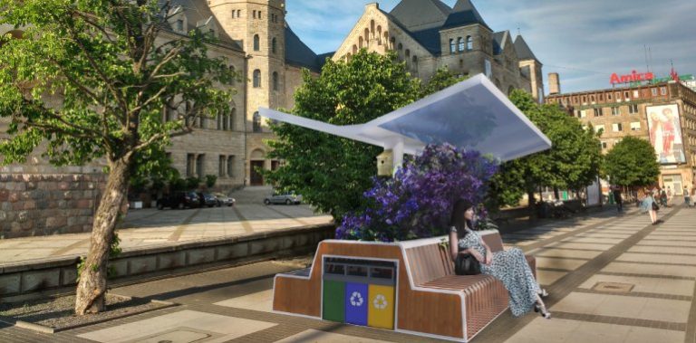 Przechwytuje deszczówkę i produkuje energię - nowatorska ławka poznańskich projektantów