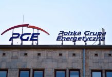 Logo na siedzibie PGE w Warszawie