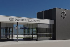 Nowoczesny dworzec PKP w miejscowości Czarna na Podkarpaciu