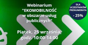 25 września bezpłatne webinarium o ekomobilności w samorządzie!