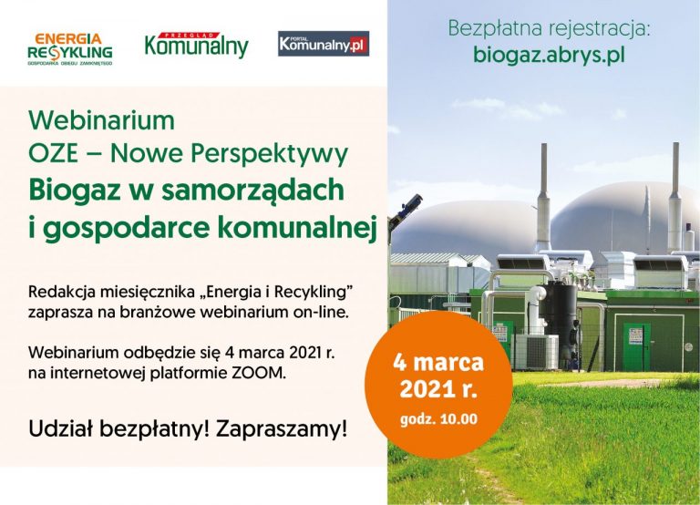 O biogazowej przyszłości już 4 marca podczas bezpłatnego webinarium 