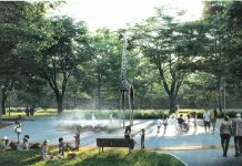 Żyrafa wśród zamgławiaczy. Oto jak zmieni się Park Praski