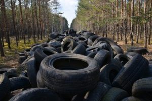 Sterta opon i innych odpadów porzucona w lesie. Leśnicy nagrali film i proszą o pomoc