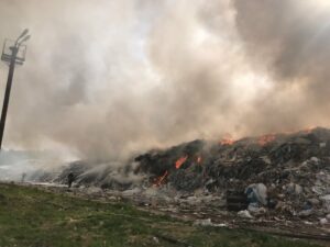 Pożar odpadów w województwie łódzkim