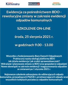 Rewolucyjne zmiany w BDO. Bądź na nie przygotowany. Szkolenie BDO online już 25 sierpnia 2021 r.