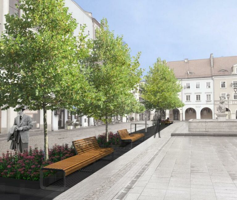 Gliwice: nowe drzewa i krzewy na Rynku