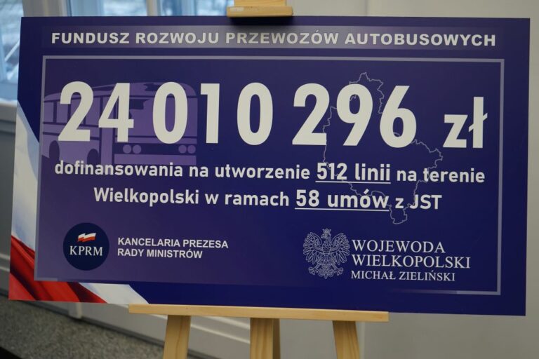 Wielkopolskie: 24 mln zł na połączenia autobusowe z Funduszu Rozwoju Przewozów Autobusowych