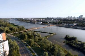 Warszawa: Budowa mostu pieszo - rowerowego nad Wisłą. Wycięto 40 drzew...