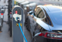 samochód, elektryczny, ładowanie, stacja