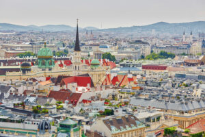 Aktywiści klimatyczni zablokowali ulice w centrum Wiednia. 