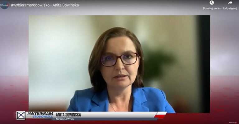 Anita Sowińska: Jeśli lewica wygra, sporo zmieni się w ochronie środowiska #wybieramsrodowisko