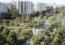 Warszawa funduje mieszkańcom Ursynowa „park nad autostradą” Wizualizacja warszawskiego