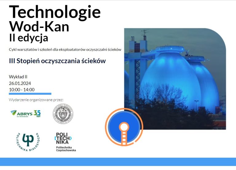 Szkolenie pt. „III stopień oczyszczania ścieków” w ramach cyklu TECHNOLOGIE WOD-KAN II