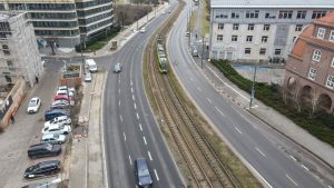 Poznań. Droga rowerowa na Starym Mieście z nowymi nasadzeniami drzew i krzewów