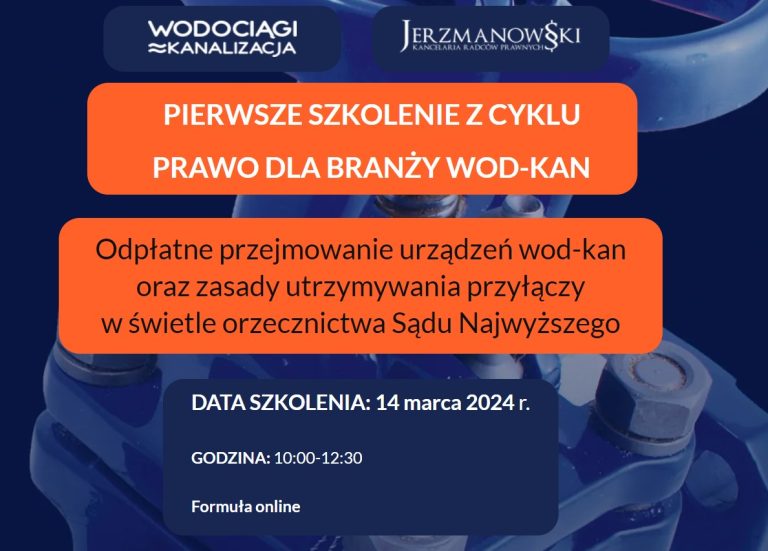 PRAWO DLA BRANŻY WOD-KAN. Nowy cykl szkoleń