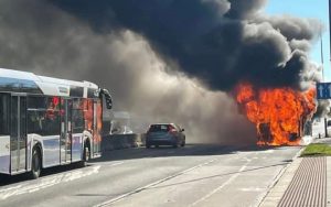 Kraków. Pożar autobusu hybrydowego MPK