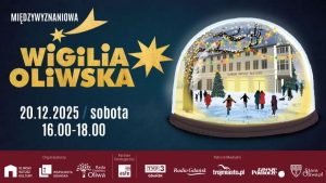 Artystyczna szopka ze złomu przed Oliwskim Ratuszem Kultury